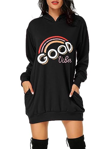 damen hoodie winter langarm baumwolle sweatshirts mit taschen schwarz-2,xxl