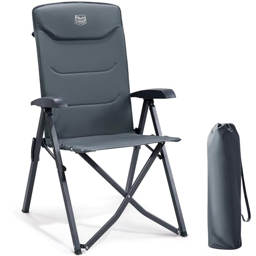timber ridge campingstuhl faltbar 150 kg hohe lehne verstellbar grau klappstuhl