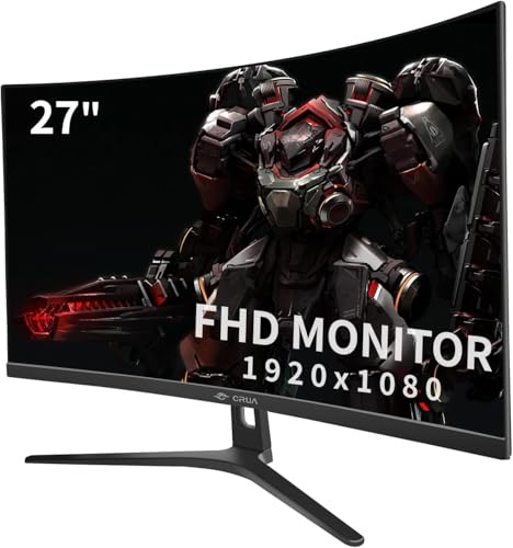 crua 27 zoll curved gaming-monitor 180hz fhd 1080p 1 ms freeSync vesa hdmi schwarz