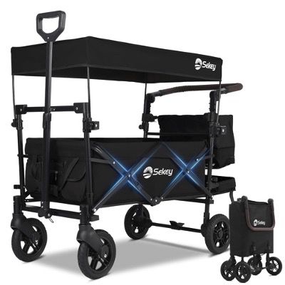 sekey bollerwagen ss5050 mit bremsen und dach für 2 kinder, 89,99 statt 170