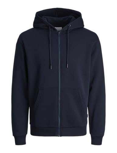 jack & jones kapuzenpullover mit reißverschluss, einfarbig, herren hoodie