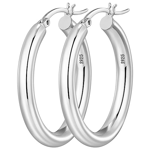 pretole 925 sterlingsilber creolen groß ovale dicke ohrringe für damen