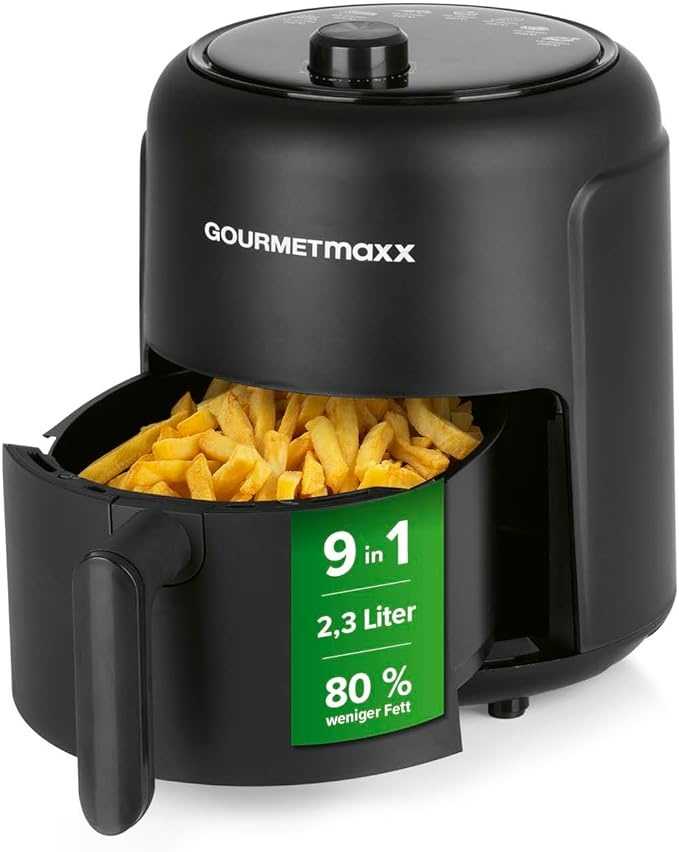 Heißluftfritteuse GOURMETmaxx 2,3L mit Timer, 9 Funktionen, 1000 W, energiesparend