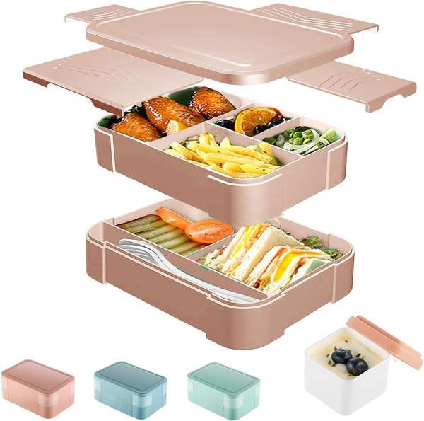 CALIYO auslaufsichere lunchbox 1550ml kinder erwachsene bento box brotdose fächer