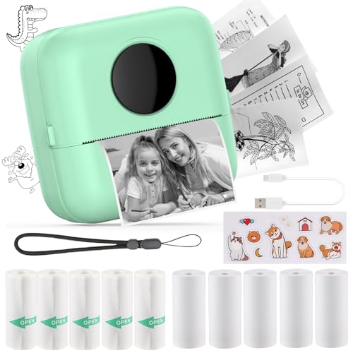 mini fotodrucker huiJuKeJi, taschendrucker für smartphone, thermo drucker grün