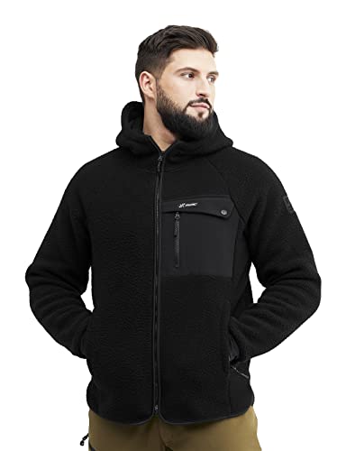 RevolutionRace sherpa hoodie herren, fleecejacke für outdoor, caviar, m