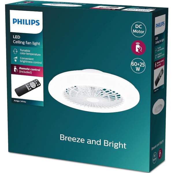 philips amigo deckenventilator mit licht und fernbedienung dimmbar 112,79