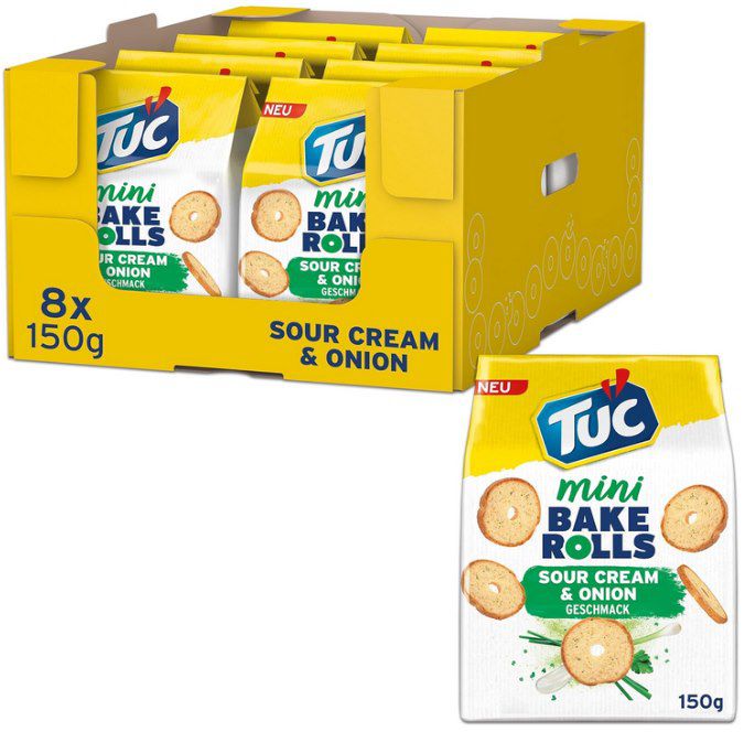 tuc bake rolls sour cream & onion 8er pack ab 12,84 euro statt 15 euro