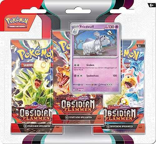 pokmon sammeltkarten spiel karmesin purpur 3er-pack mit 3 boosterpacks und promokarte