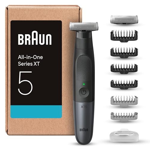 braun series xt5 elektrischer rasierer barttrimmer bodygroomer grau 8 zubehörteile wasserfest