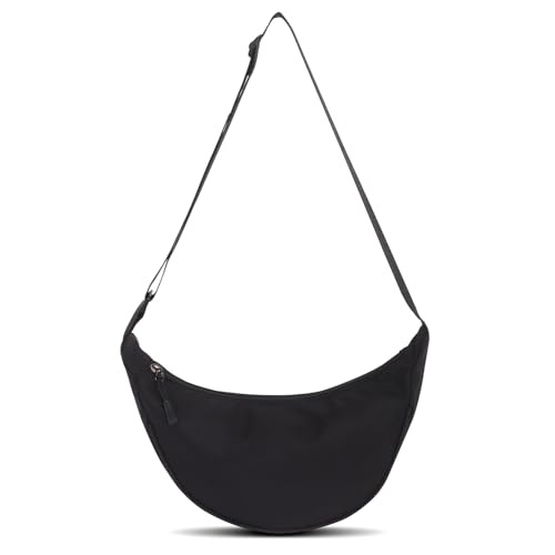 minicloss halbmond schultertasche damen crossbody tasche schwarz umhängetasche verstellbar