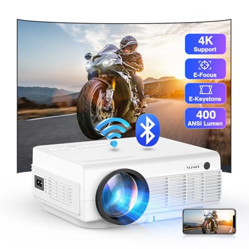 4K beamer mit 1080p, 16000L, elektrischer Fokus, Zoom, WLAN, Bluetooth, Mini projektor für TV, Laptop, Handy, Spielkonsole