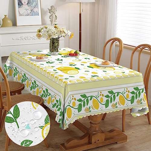 tischdecke rechteckig zitrone für draußen 140x180cm abwaschbar schmutzabweisend