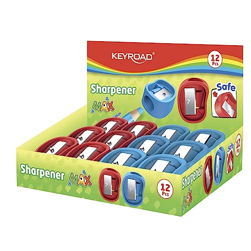 keyroad ergonomischer anspitzer aus Kunststoff, 12 Stück, für Bleistifte und Buntstifte