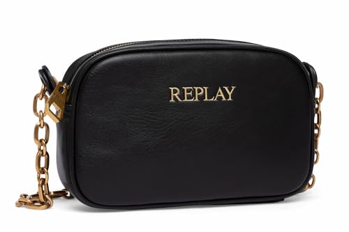 Replay handtasche damen kunstleder schwarz 098 onesize