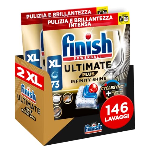 finish spülmaschinentabs ultimate plus infinity shine 2x73 caps für intensive reinigung