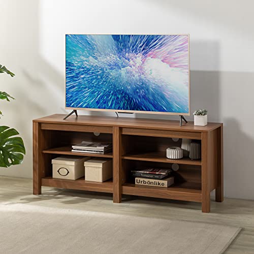 zinus camden tv schrank 147x40x60 cm hellbraun mit offenen, verstellbaren regalen