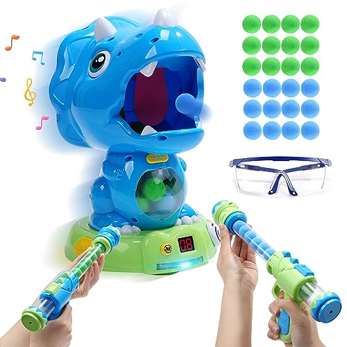 eaglestone dinosaur shooting toys triceratops mit lcd punktezähler und led für kinder