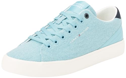 tommy hilfiger herren sneaker low canvas blau sleepy blue, größe 44