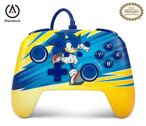 powera nintendo switch enhanced wired controller sonic boost, lizenziert