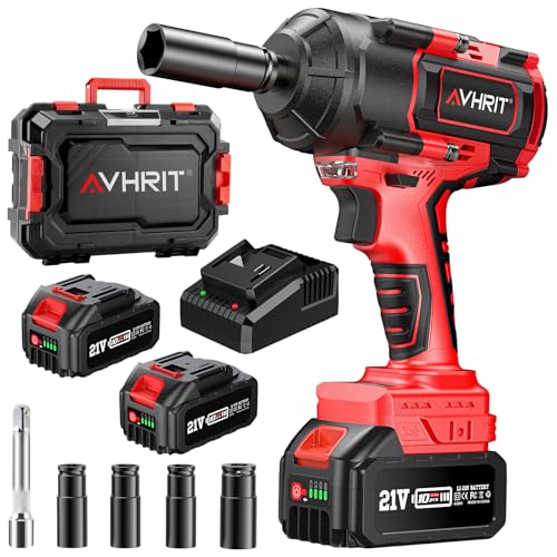 avrhIT akku schlagschrauber 1000n.m, 2x 4000mah, 1/2 zoll, kompatibel mit makita 18v