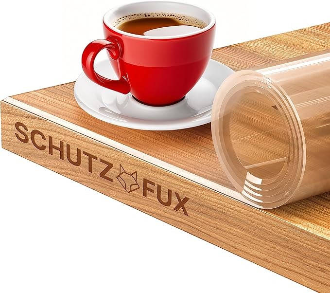 Tischfolie 2mm transparent mit schräger Kante, abwaschbar, verschiedene Größen, Made in Germany