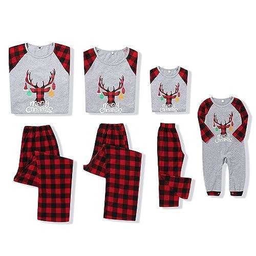 **SANMIO Weihnachts Outfit Set Familie Lange Ärmel Bluse + Plaid Hose Pyjama**