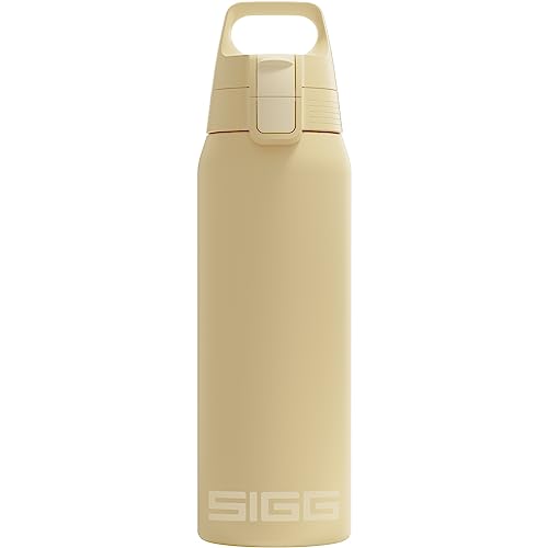 isolierte trinkflasche SIGG 0,75L shield thermosflasche kohlensäurefest hellgelb BPA-frei