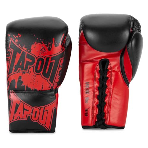 Boxhandschuhe Leder tapout ANGELUS schwarz rot 08 oz R 1 Paar 960012