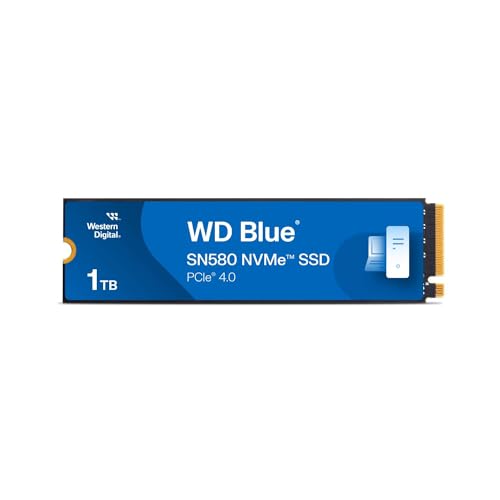 1TB WD Blue SN580 M.2 2280 PCIe 4.0 x4 3D NAND TLC SSD mit WGS 50,60