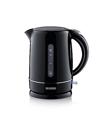 SEVERIN Wasserkocher 1,7 L schwarz 2200 W mit Kalkfilter kompaktes Design