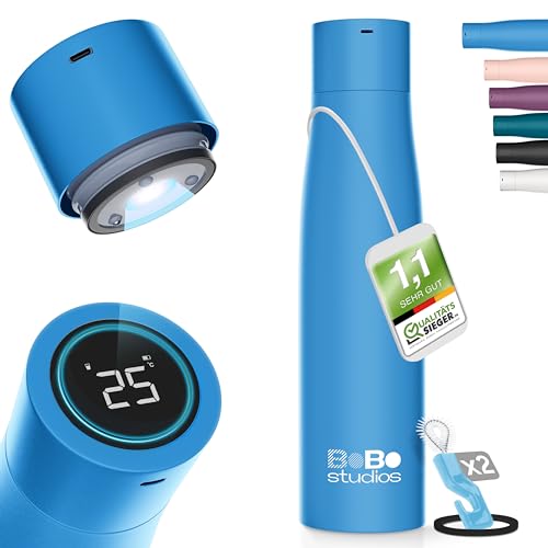 500ml isolierflasche Edelstahl mit UVC sterilisierung, 24 Std kalt, 12 Std heiß, BoBo Studios