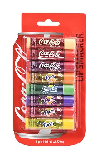 lip smacker coca cola party pack, set mit 8 lippenbalsamen in geschmackrichtungen