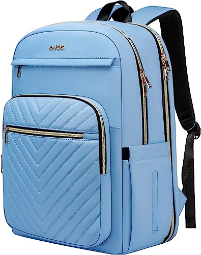 Cafele 17.3 Zoll laptop rucksack wasserdicht mit usb port für männer und frauen, hellblau