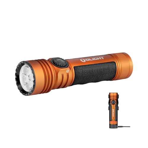 olight seeker 4 pro taschenlampe 4600 lumen 260 meter usb-c 15 tage akkulaufzeit orange