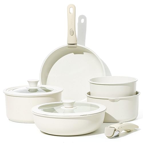 carote topfset und pfannenset 9-teilig induktion antihaft 26cm pfanne 18/20/22cm töpfe woks