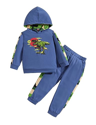 haokaini kleinkind outfit jungen dinosaurier langarm kapuzenpullover hosen 2teilig 1-5 jahre