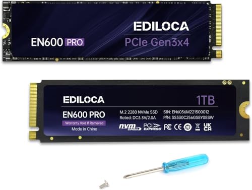 Ediloca EN600 PRO 256 GB NVMe M.2 2280 SSD PCIe Gen3, 2800 MB/s Lesen, 2000 MB/s Schreiben