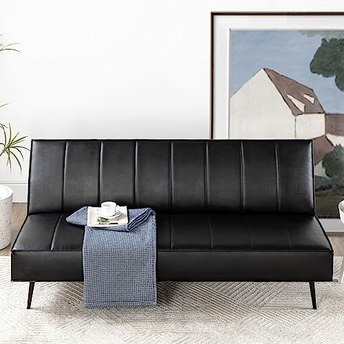zinus quinn schlafsofa clic clac 2-in-1 klappsofa schwarz für gästezimmer
