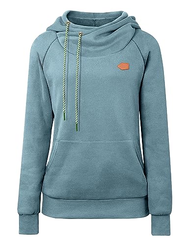 cassiecy hoodie damen langarm kapuzenpullover winter casual hellgrün, größe L