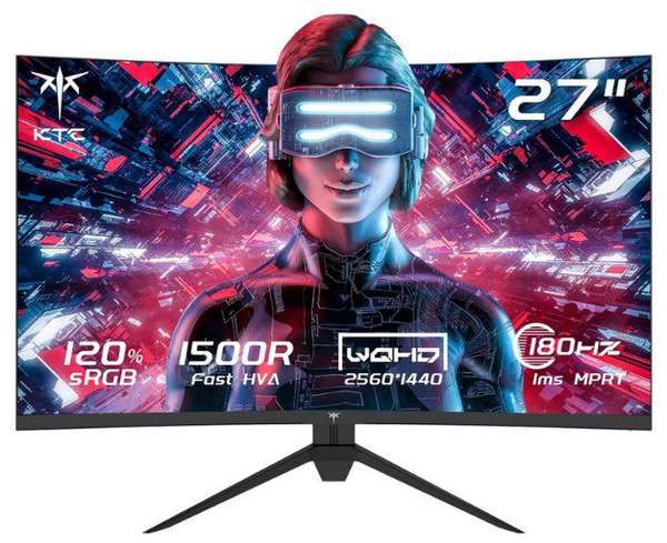 27 Zoll curved gaming monitor KTC H27S17 180Hz QHD für 159,99 Euro