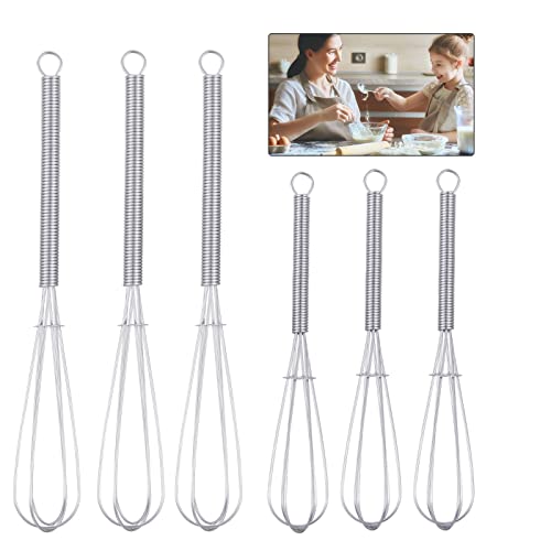 opopark 6er set schneebesen mini rührbesen edelstahl 13cm 18cm für schlagen mischen