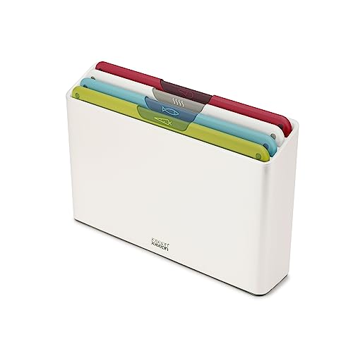 Produktbild: joseph joseph folio icon schneidebrett-set 4-teilig mit aufbewahrungsbox weiß