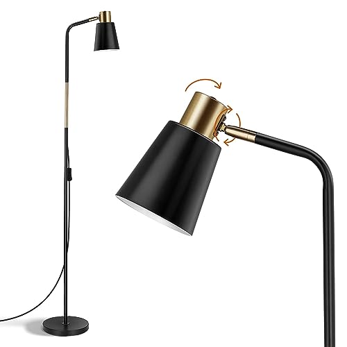ousfot leselampe stehlampe schwarz 146cm 230V E27 max 40W retro für büro schlafzimmer