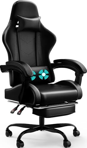 massage gaming stuhl von devoko, ergonomisch verstellbar, komfortabel, schwarz