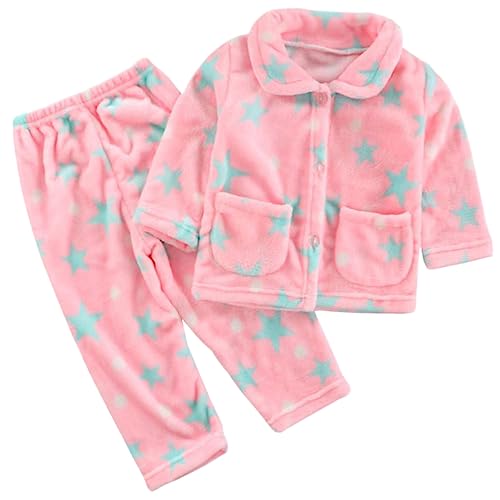 barrageon baby flanell pyjama 0-12 monate unisex nachtwäsche rosa für kinder