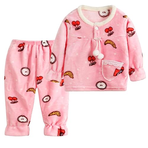 Produktbild: barrageon baby schlafanzug 0-12 monate flanell unisex kinder pyjama rosa 140