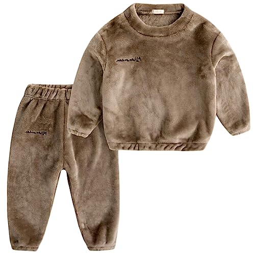 Produktbild: barrageon baby pyjama heimanzug 2-12 jungs mädchen unisex flanell khaki 140