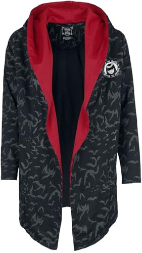 gothicana by emp Damen Cardigan schwarz rot mit Kapuze Größe S