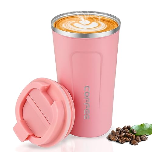 cmkj thermobecher edelstahl vakuumisolierter kaffeebecher to go 18oz rosa